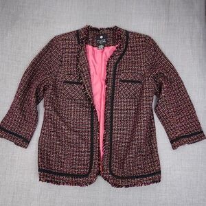 Maggie Barnes Multi-Colored Woven Tweed Style Blazer. 16 WP